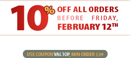 10% Off All Orders Before February 12th