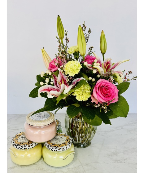 Mother's Day Pops of Pink and Candle