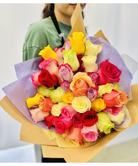 50 Multicolor Roses