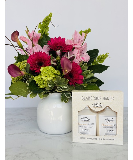 Birthday Bouquet and Glamorous Hands Gift