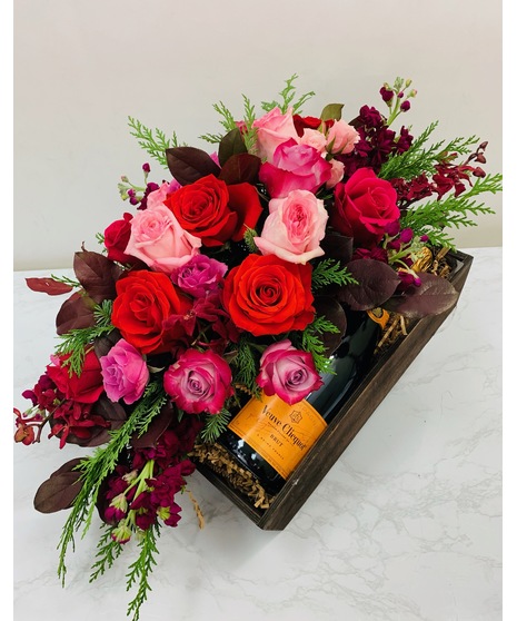 Champagne and Flowers Gift Box