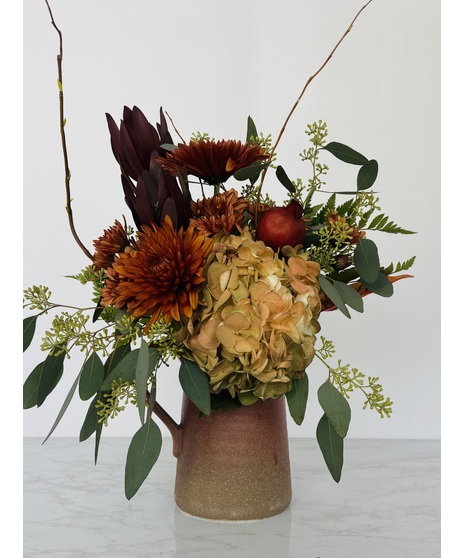 Fall Stoneware Pitcher Bouquet