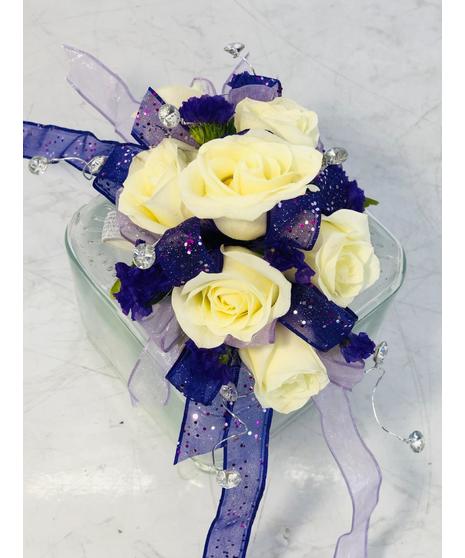 White and Purple Wristlet