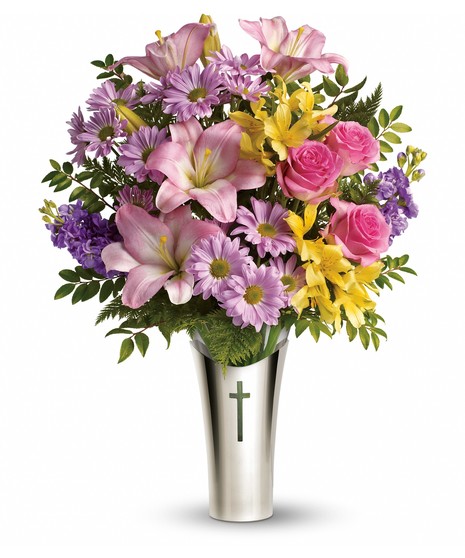 Silver Cross Vase