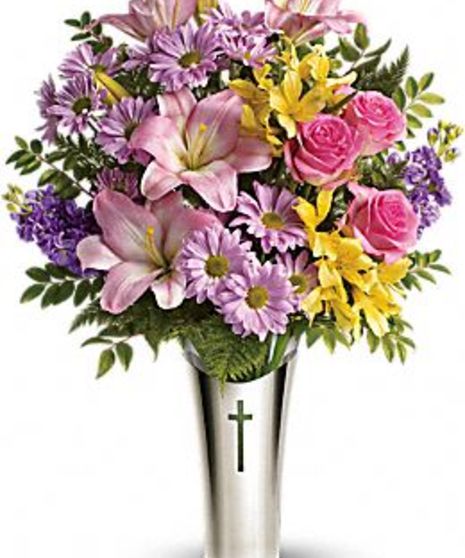Silver Cross Vase