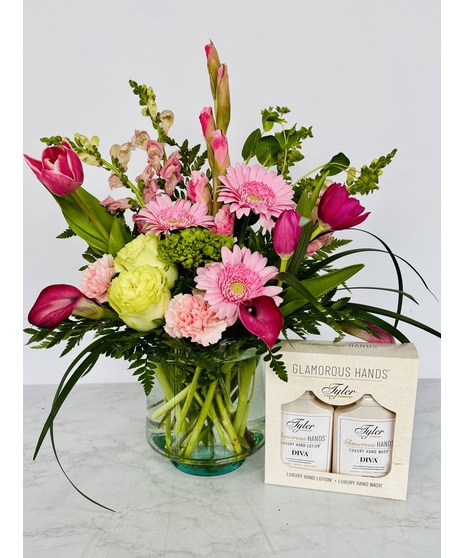 Birthday Bouquet and Glamorous Hands Gift